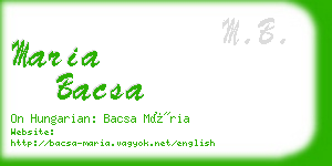 maria bacsa business card